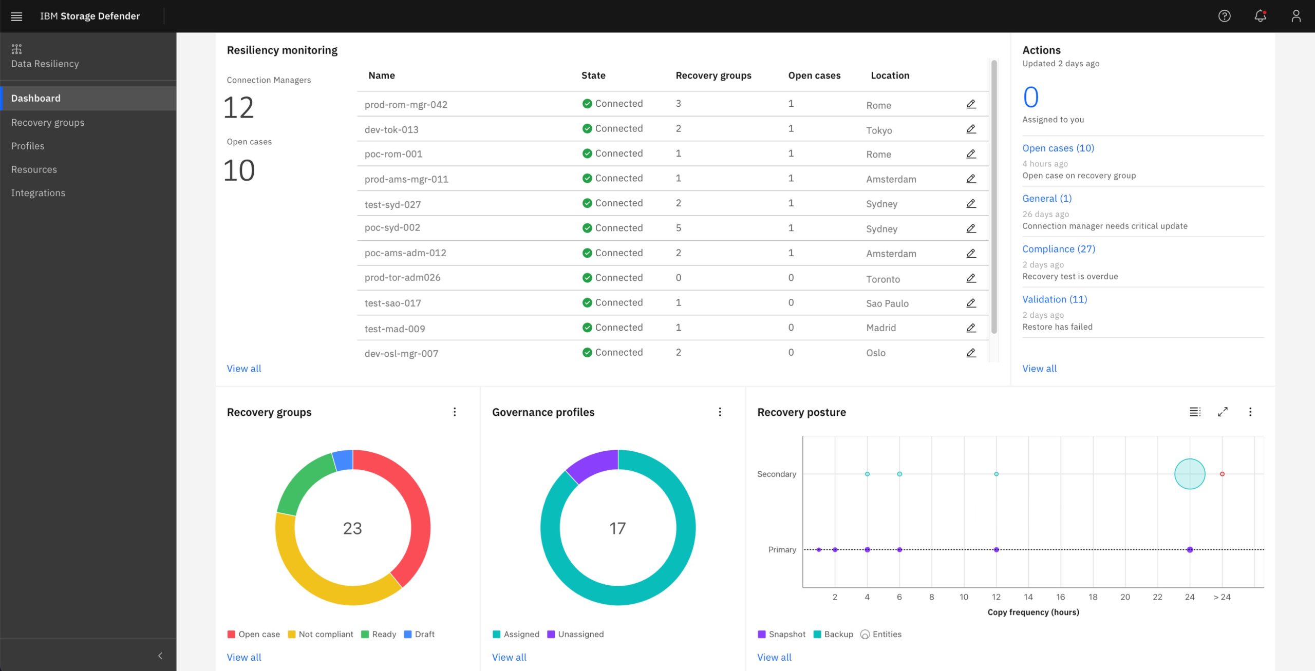 Captura de software IBM Storage Defender